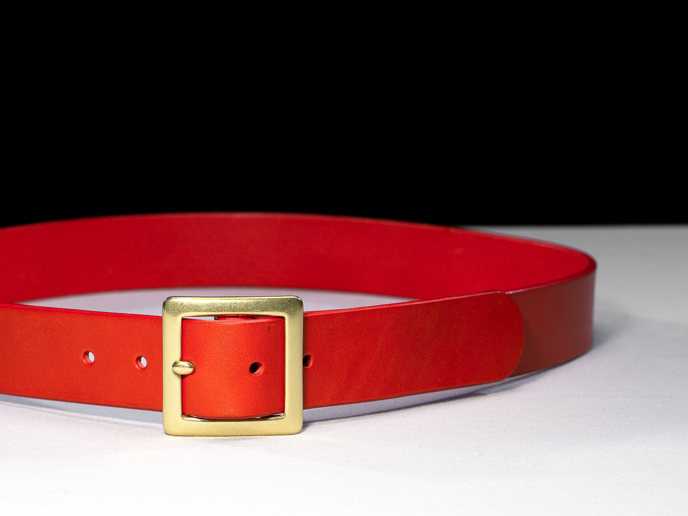 Leather Belt Bella ~ Red Belt with Brass Buckle - Atlas Leathercraft - Handmade Australian Leather Goods