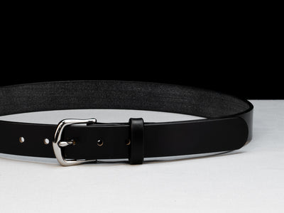Leather Belt Diem ~ Black Sedgwick Belt with Heel-bar Buckle - Atlas Leathercraft - Handmade Australian Leather Goods