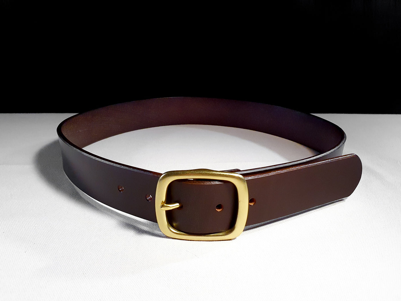 Leather Belt Diem ~ Choco Brown Sedgwick Belt with Centre-bar Buckle - Atlas Leathercraft - Handmade Australian Leather Goods