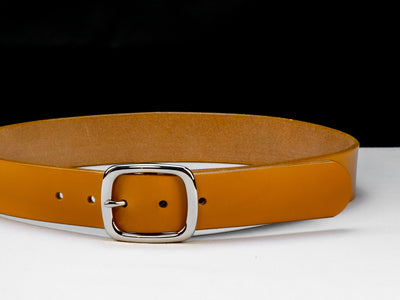 Leather Belt Diem ~ London Tan Sedgwick Belt with Centre-bar Buckle - Atlas Leathercraft - Handmade Australian Leather Goods