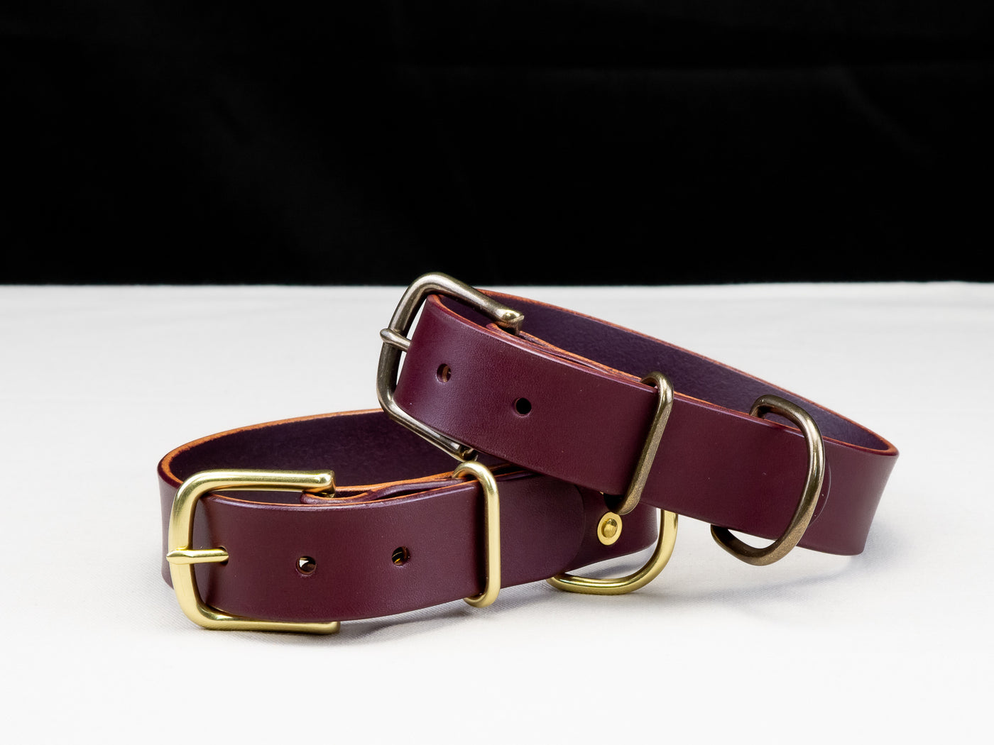 Leather Belt Dog Collar - Eggplant Purple English Bridle Leather - Atlas Leathercraft - Handmade Australian Leather Goods