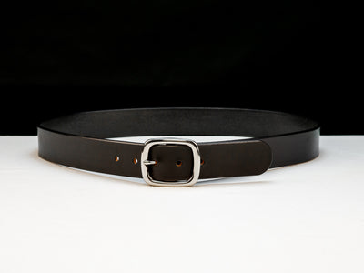 Leather Belt Diem ~ Black Sedgwick Belt with Centre-bar Buckle - Atlas Leathercraft - Handmade Australian Leather Goods