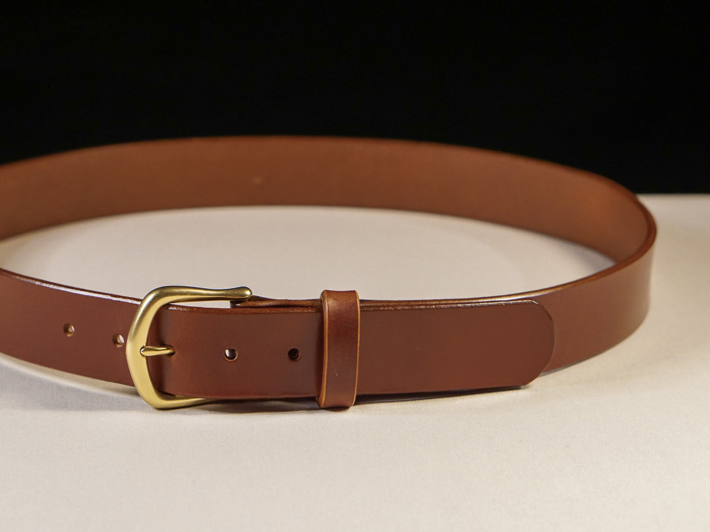 Leather Belt Diem ~ Hazel Brown Sedgwick Belt with Heel-bar Buckle - Atlas Leathercraft - Handmade Australian Leather Goods