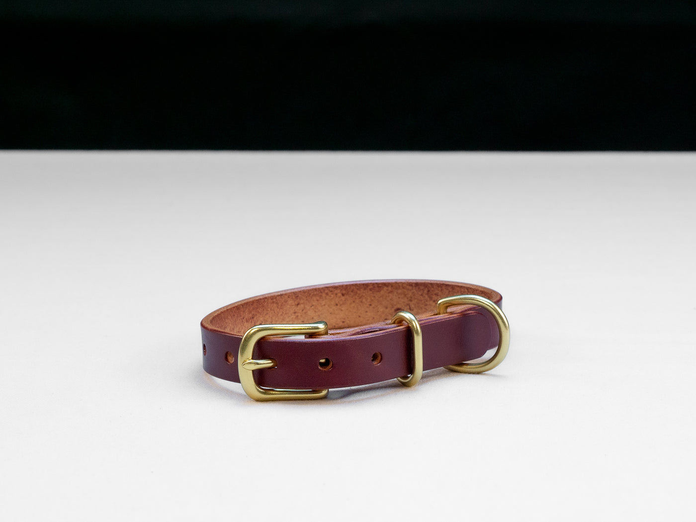 Leather Belt Dog Collar - Burgundy English Bridle Leather - Atlas Leathercraft - Handmade Australian Leather Goods