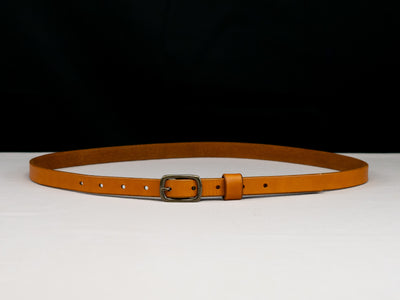 Leather Belt Minima ~ Tan Belt with Brass Buckle - Atlas Leathercraft - Handmade Australian Leather Goods