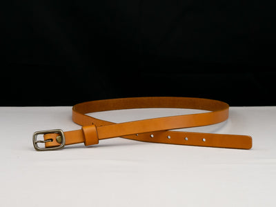 Leather Belt Minima ~ Tan Belt with Brass Buckle - Atlas Leathercraft - Handmade Australian Leather Goods