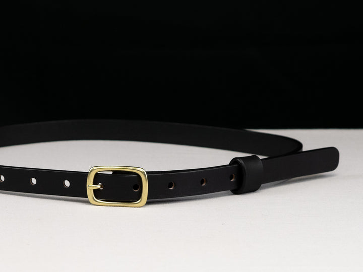 LONG BREATH サポートベルト ブラック Minima_Leather_Belt_Black__Bra