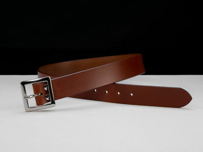 Leather Belt Opus ~ Hazel Brown Sedgwick Belt with Garrison Centre-bar Buckle - Atlas Leathercraft - Handmade Australian Leather Goods