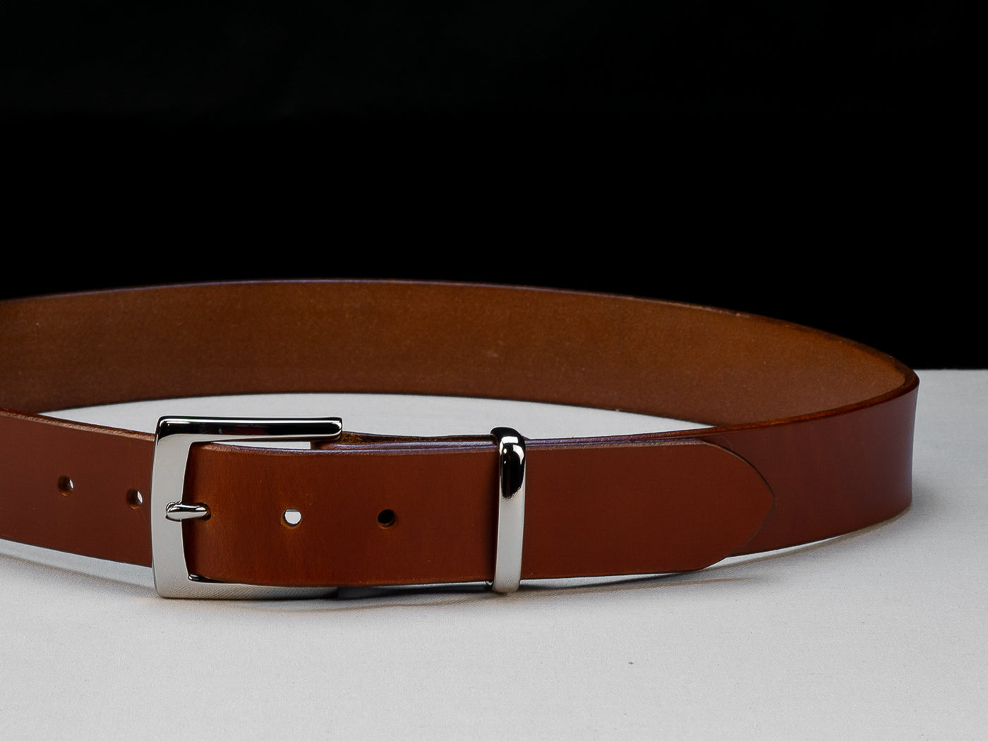 Leather Belt Opus ~ Hazel Brown Sedgwick Belt with Heel-bar Buckle - Atlas Leathercraft - Handmade Australian Leather Goods