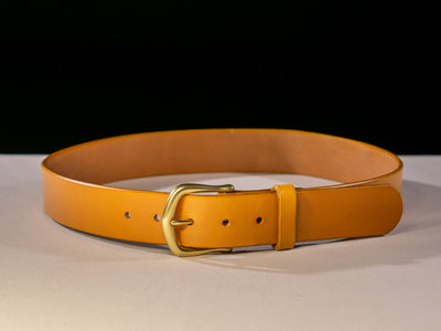 Leather Belt Diem ~ London Tan Sedgwick Belt with Heel-bar Buckle - Atlas Leathercraft - Handmade Australian Leather Goods