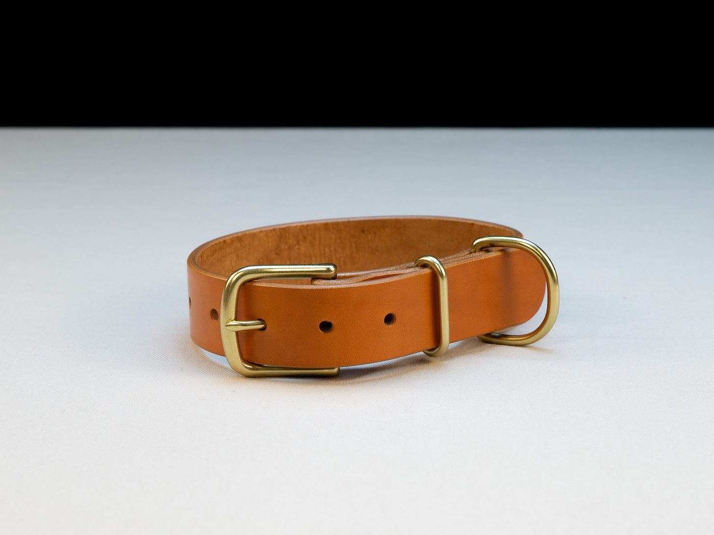 Leather Belt Dog Collar - Tan English Bridle Leather - Atlas Leathercraft - Handmade Australian Leather Goods