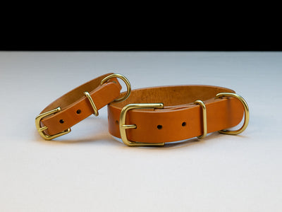 Leather Belt Dog Collar - Tan Brown English Bridle Leather - Atlas Leathercraft - Handmade Australian Leather Goods