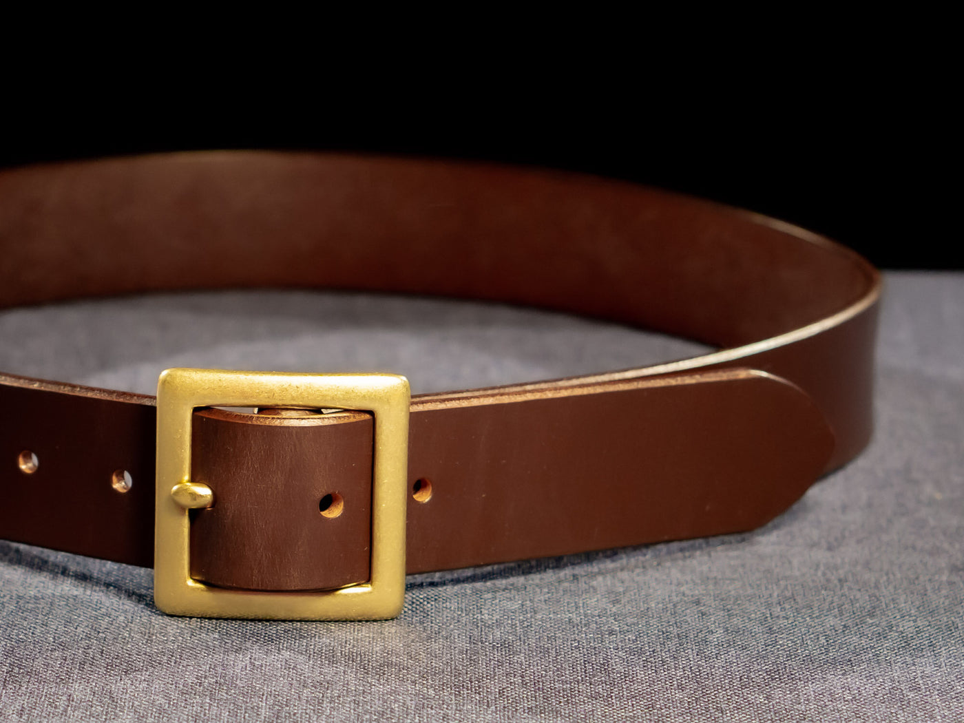 Leather Belt Opus ~ Choco Brown Sedgwick Belt with Garrison Centre-bar Buckle - Atlas Leathercraft - Handmade Australian Leather Goods