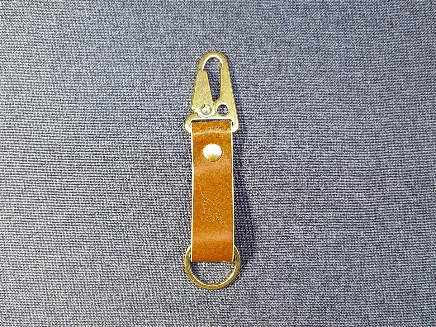 Leather Belt Long Snap & Ring Key Fob - English Bridle Leather - Atlas Leathercraft - Handmade Australian Leather Goods
