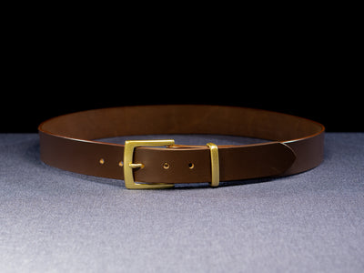 Leather Belt Opus ~ Choco Brown Sedgwick Belt with Heel-bar Buckle - Atlas Leathercraft - Handmade Australian Leather Goods