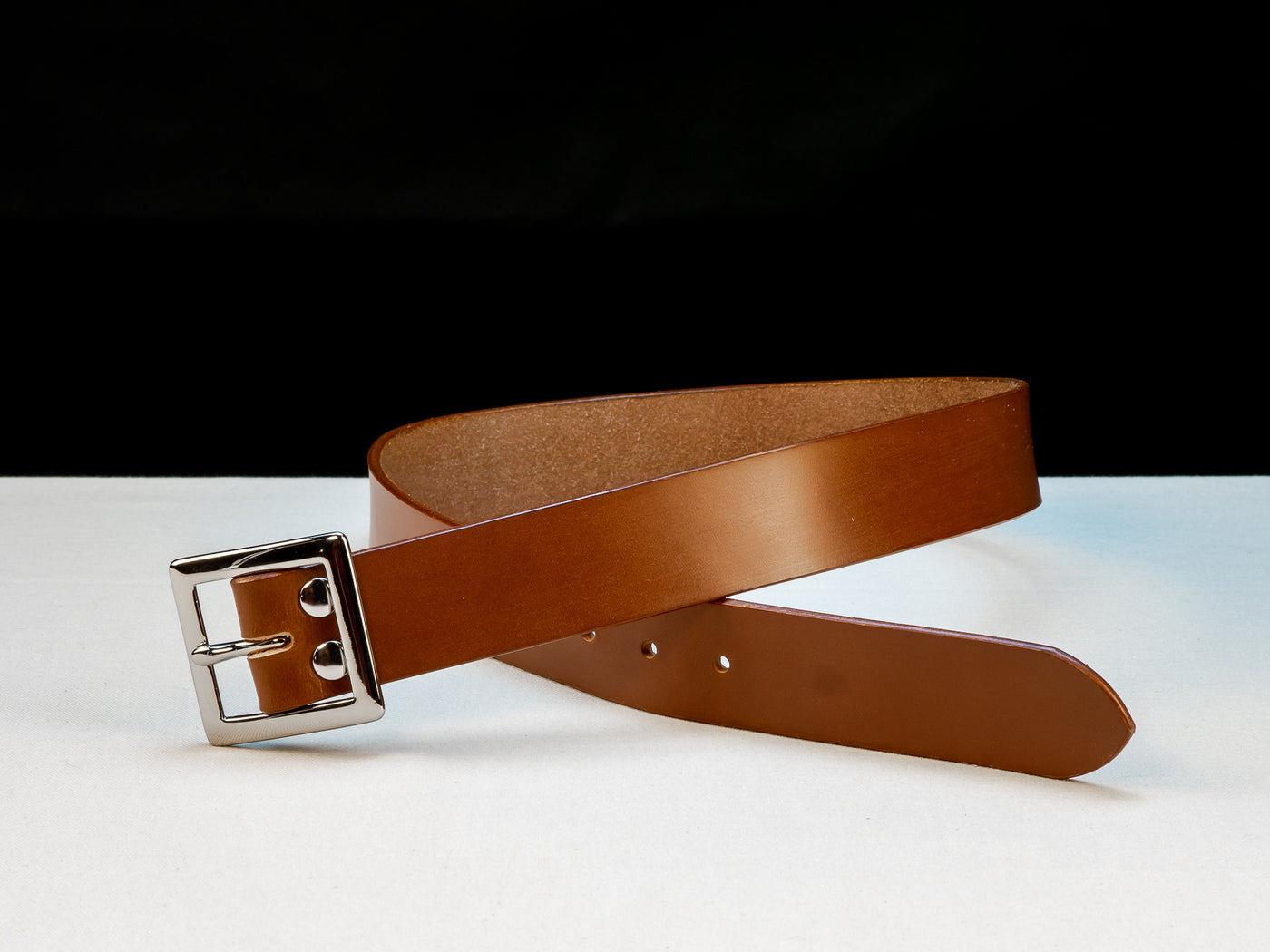 Leather Belt Opus ~ Conker Brown Sedgwick Belt with Garrison Centre-bar Buckle - Atlas Leathercraft - Handmade Australian Leather Goods