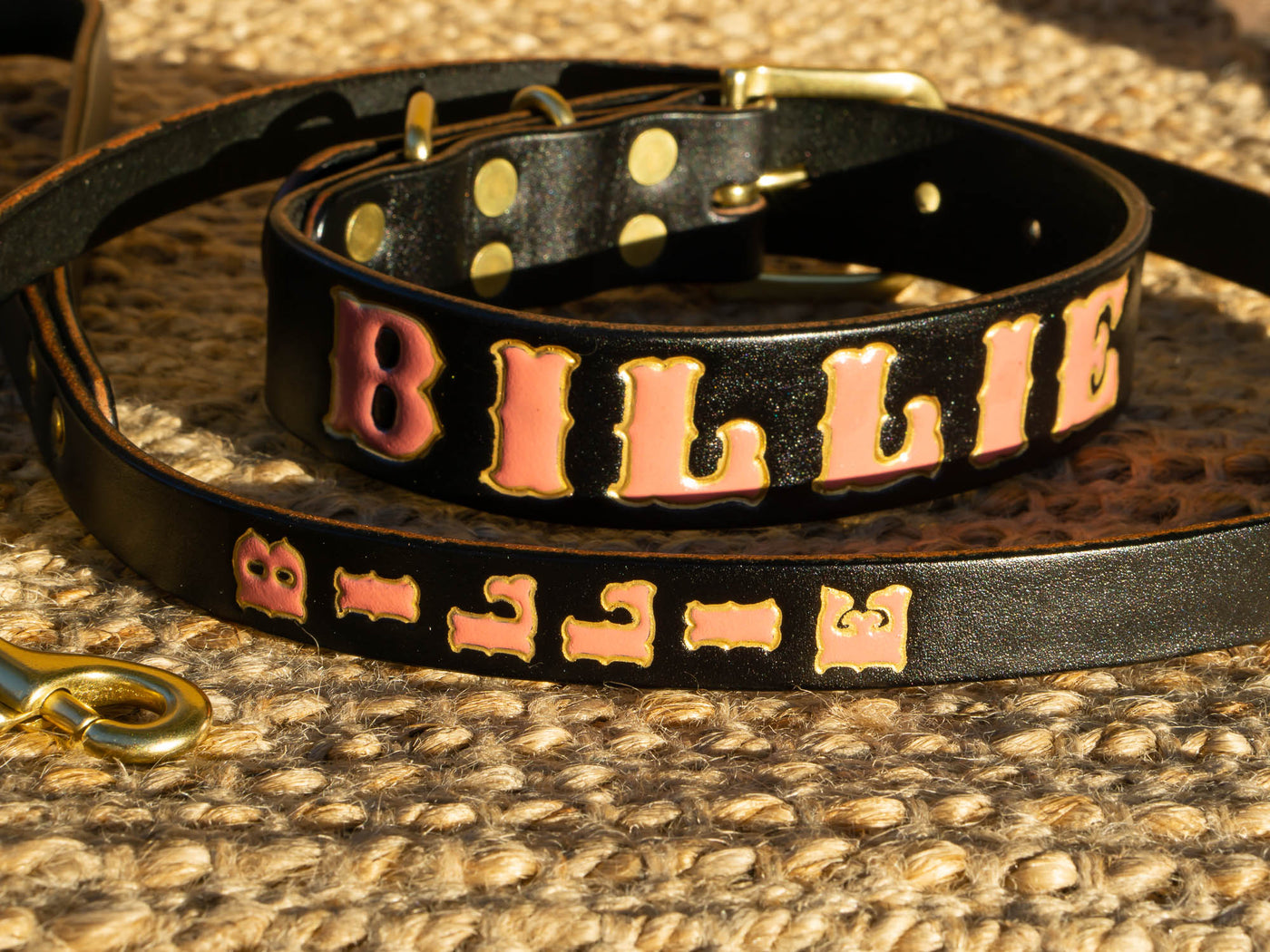 Leather Belt Personalised Dog Lead - English Bridle Leather - Atlas Leathercraft - Handmade Australian Leather Goods