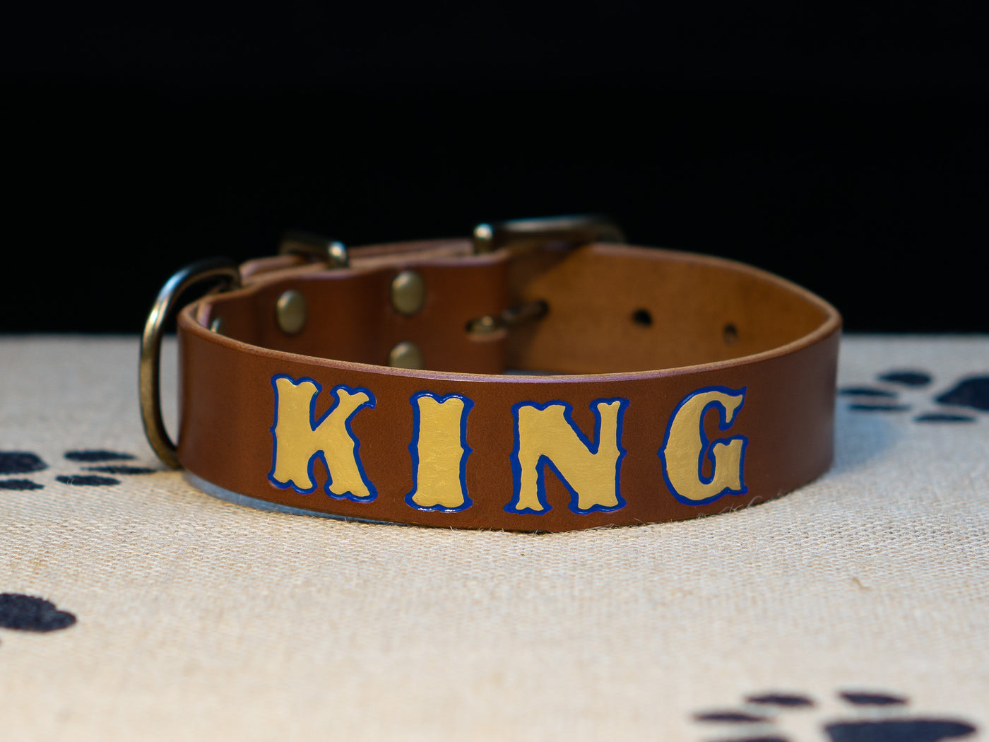 Leather Belt Personalised Dog Collar - English Bridle Leather - Atlas Leathercraft - Handmade Australian Leather Goods