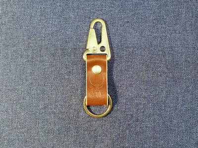 Leather Belt Short Snap & Ring Key Fob - English Bridle Leather - Atlas Leathercraft - Handmade Australian Leather Goods